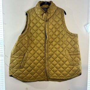 Athleta‎ Whisper Featherless Quilted Puffer Vest Olive Green Plus Size 3X